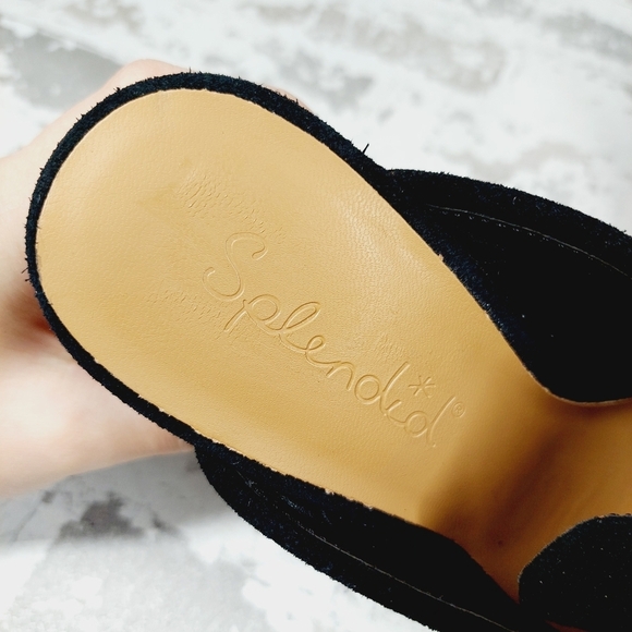 New Splendid Vina Black Suede Block Heel Platform Loafers V469 - Picture 9 of 12